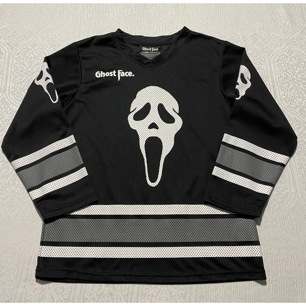 Ghost Face Scream Hockey Jersey‎ Black White Horror Movie Slasher 96 Youth Large